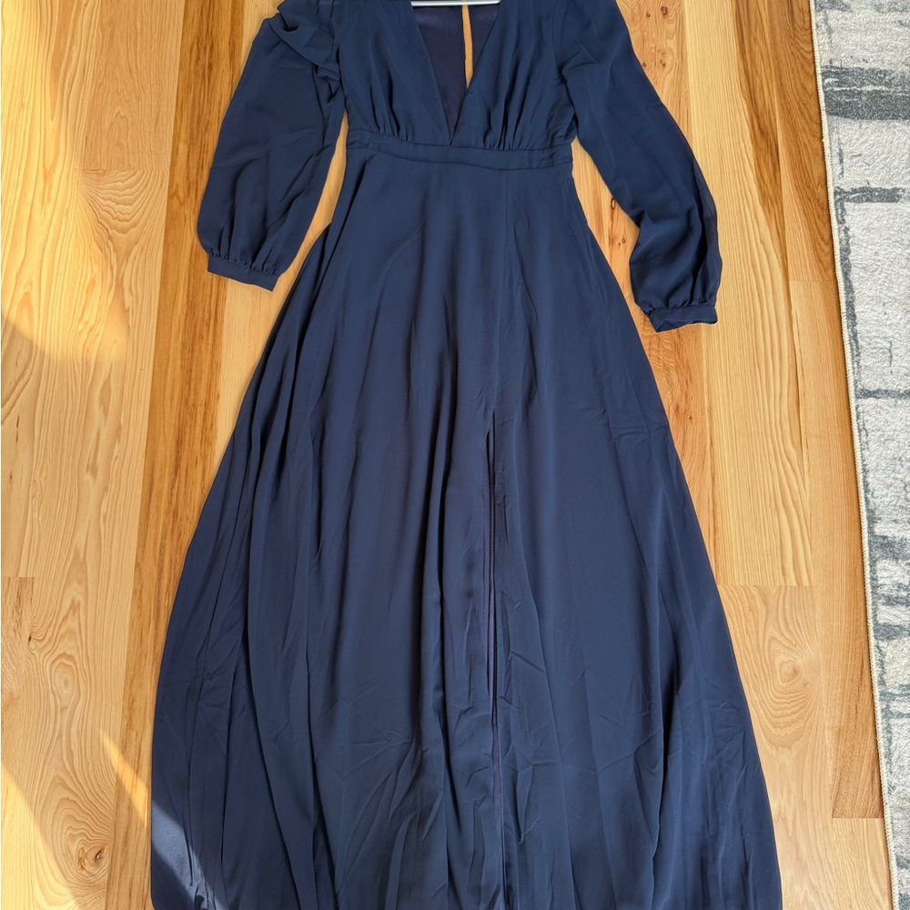 Elegant Navy Blue Maxi Dress lulus - Picture 4 of 5